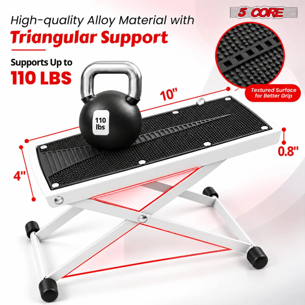 5Core Guitar Foot Stool Height Adjustable Folding Leg Rest Classical Footrest - HONORABLE VETERANS SOLUTIONS