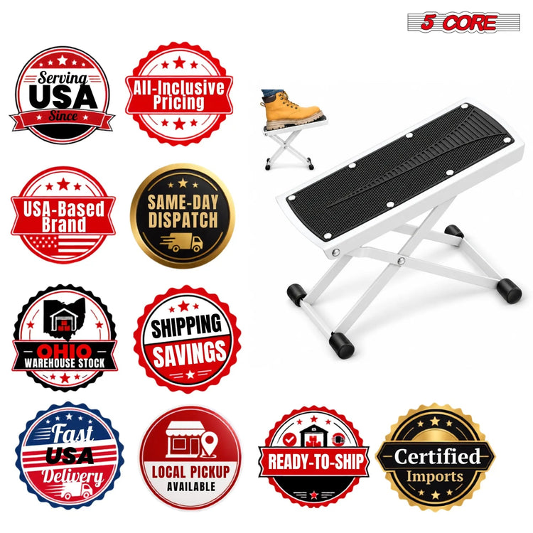 5Core Guitar Foot Stool Height Adjustable Folding Leg Rest Classical Footrest - HONORABLE VETERANS SOLUTIONS