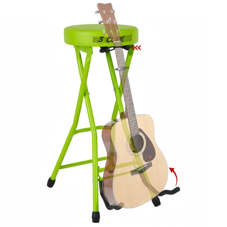5Core Guitar Stool 3.15" Padded Chair Foldable Heavy Duty Music Seat Built in Foot Rest Guitar Stand - HONORABLE VETERANS SOLUTIONS