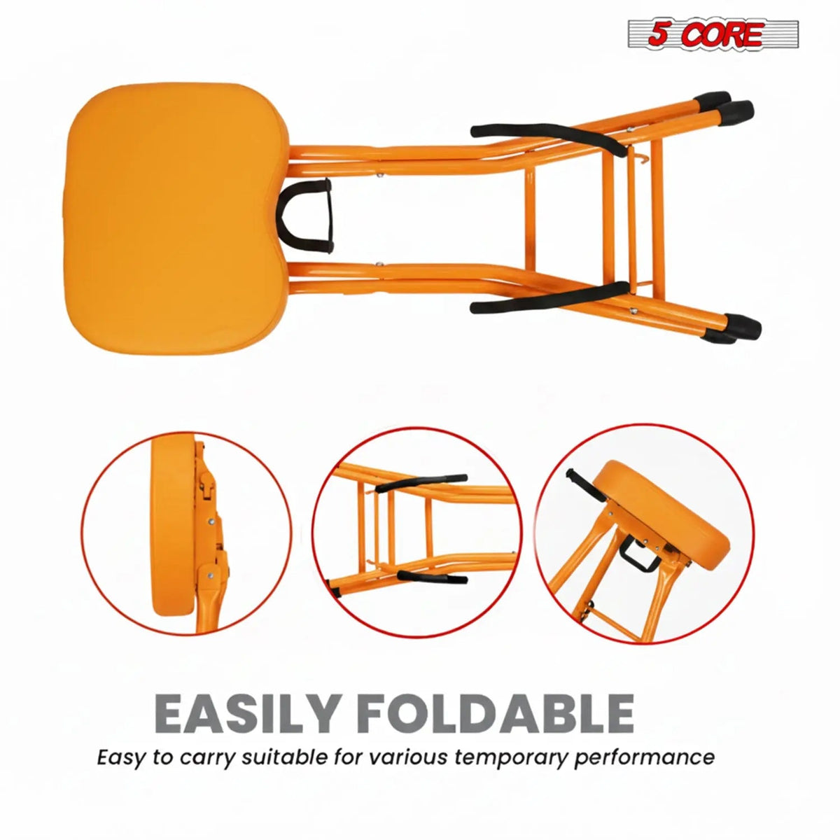 5Core Guitar Stool 3.15" Padded Chair Foldable Heavy Duty Music Seat Built in Foot Rest Guitar Stand - HONORABLE VETERANS SOLUTIONS