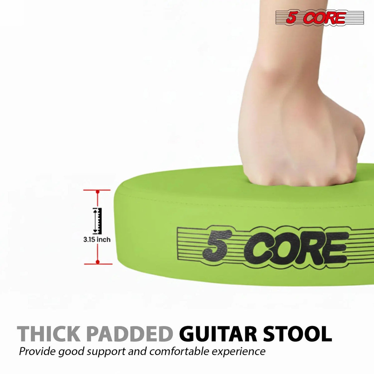5Core Guitar Stool 3.15" Padded Chair Foldable Heavy Duty Music Seat Built in Foot Rest Guitar Stand - HONORABLE VETERANS SOLUTIONS