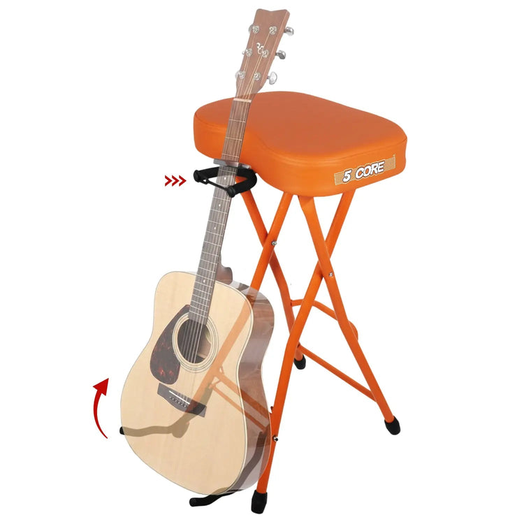 5Core Guitar Stool 3.15" Padded Chair Foldable Heavy Duty Music Seat Built in Foot Rest Guitar Stand - HONORABLE VETERANS SOLUTIONS