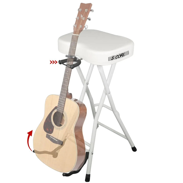 5Core Guitar Stool 3.15" Padded Chair Foldable Heavy Duty Music Seat Built in Foot Rest Guitar Stand - HONORABLE VETERANS SOLUTIONS