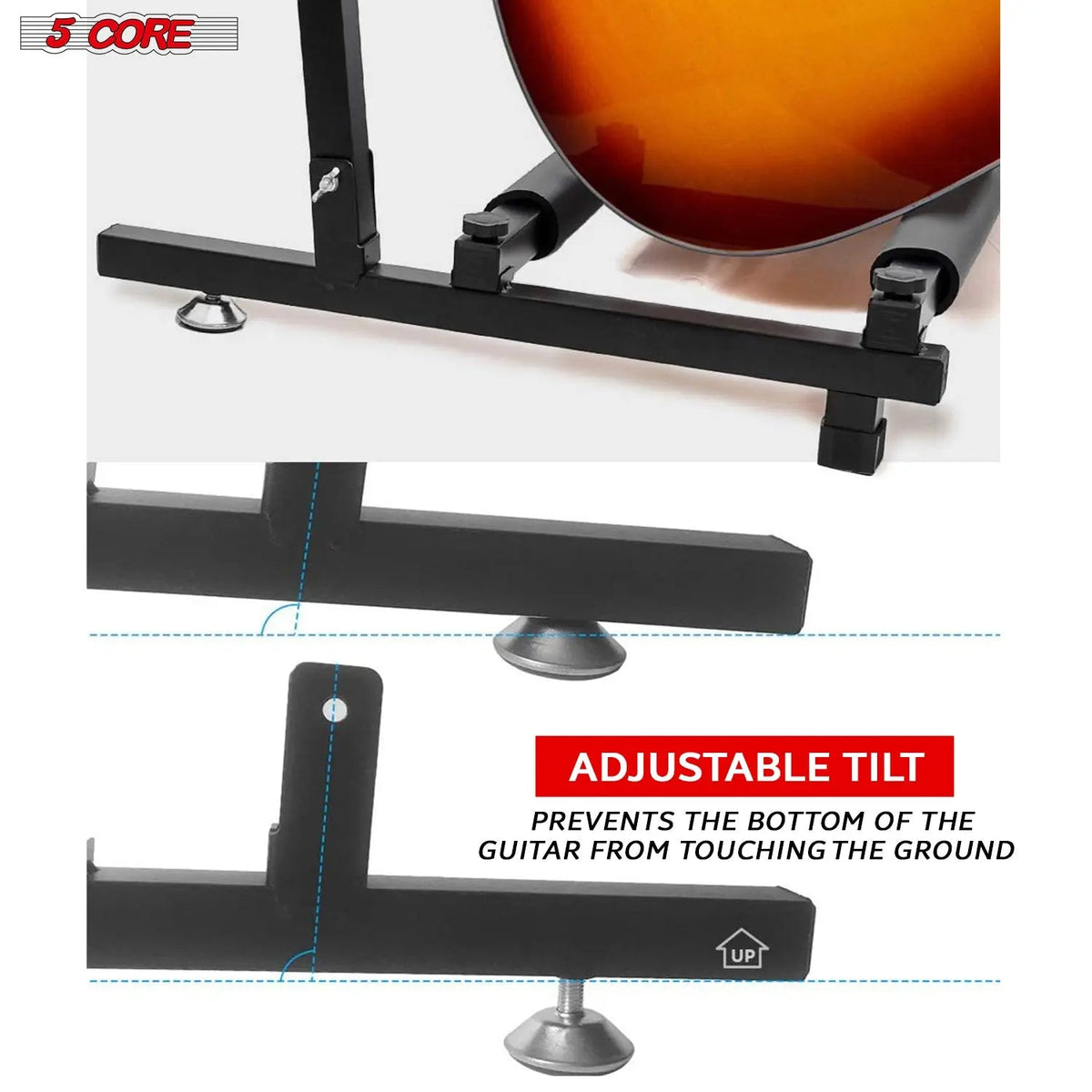 5Core Multi Guitar Rack Stand Floor 9 Slot Adjustable Flying V Guitars Holder - HONORABLE VETERANS SOLUTIONS