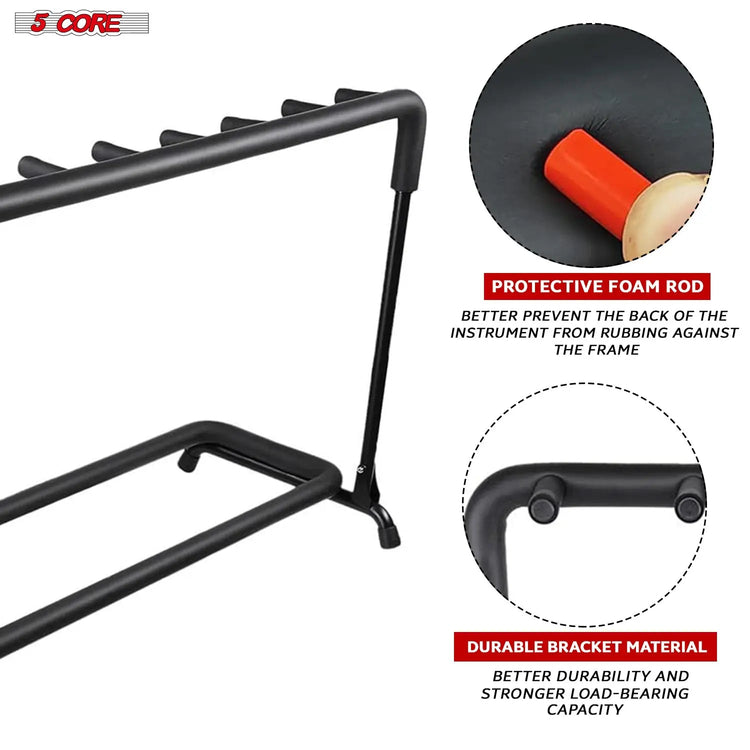 5Core Multi Guitar Rack Stand Floor 9 Slot Adjustable Flying V Guitars Holder - HONORABLE VETERANS SOLUTIONS