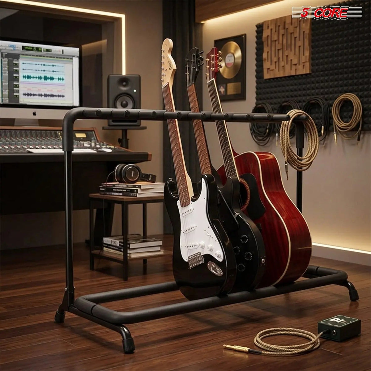 5Core Multi Guitar Rack Stand Floor 9 Slot Adjustable Flying V Guitars Holder - HONORABLE VETERANS SOLUTIONS