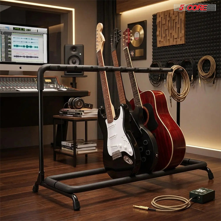 5Core Multi Guitar Rack Stand Floor 9 Slot Adjustable Flying V Guitars Holder - HONORABLE VETERANS SOLUTIONS
