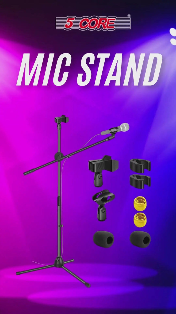 5Core Tripod Mic Stand Adjustable Heavy Duty Floor Holder Microphone Boom Arm - HONORABLE VETERANS SOLUTIONS