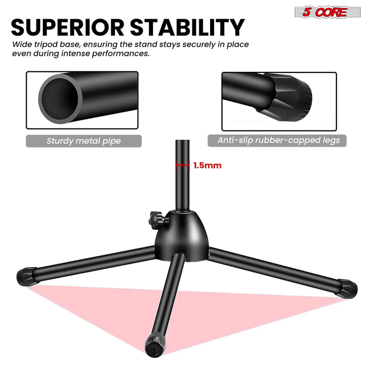 5Core Tripod Mic Stand Adjustable Heavy Duty Floor Holder Microphone Boom Arm - HONORABLE VETERANS SOLUTIONS