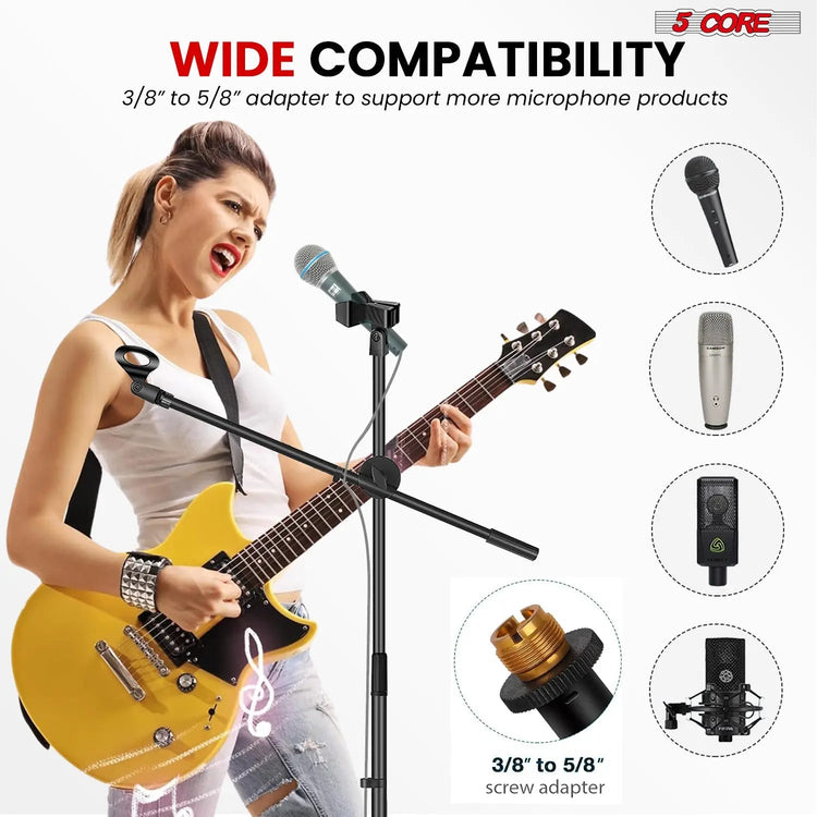 5Core Tripod Mic Stand Adjustable Heavy Duty Floor Holder Microphone Boom Arm - HONORABLE VETERANS SOLUTIONS