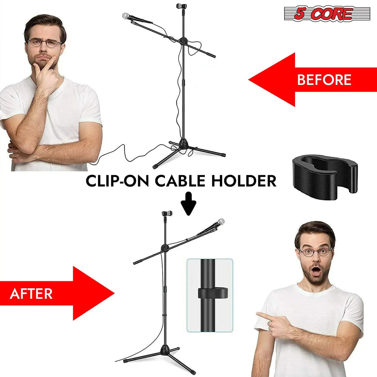 5Core Tripod Mic Stand Adjustable Heavy Duty Floor Holder Microphone Boom Arm - HONORABLE VETERANS SOLUTIONS