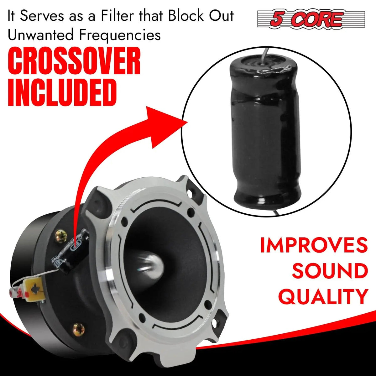 5Core Tweeters Speakers Car Audio Pair 600W Peak 3.5 Inch Super Bullet Tuiters Para Sonido Para Carro - HONORABLE VETERANS SOLUTIONS