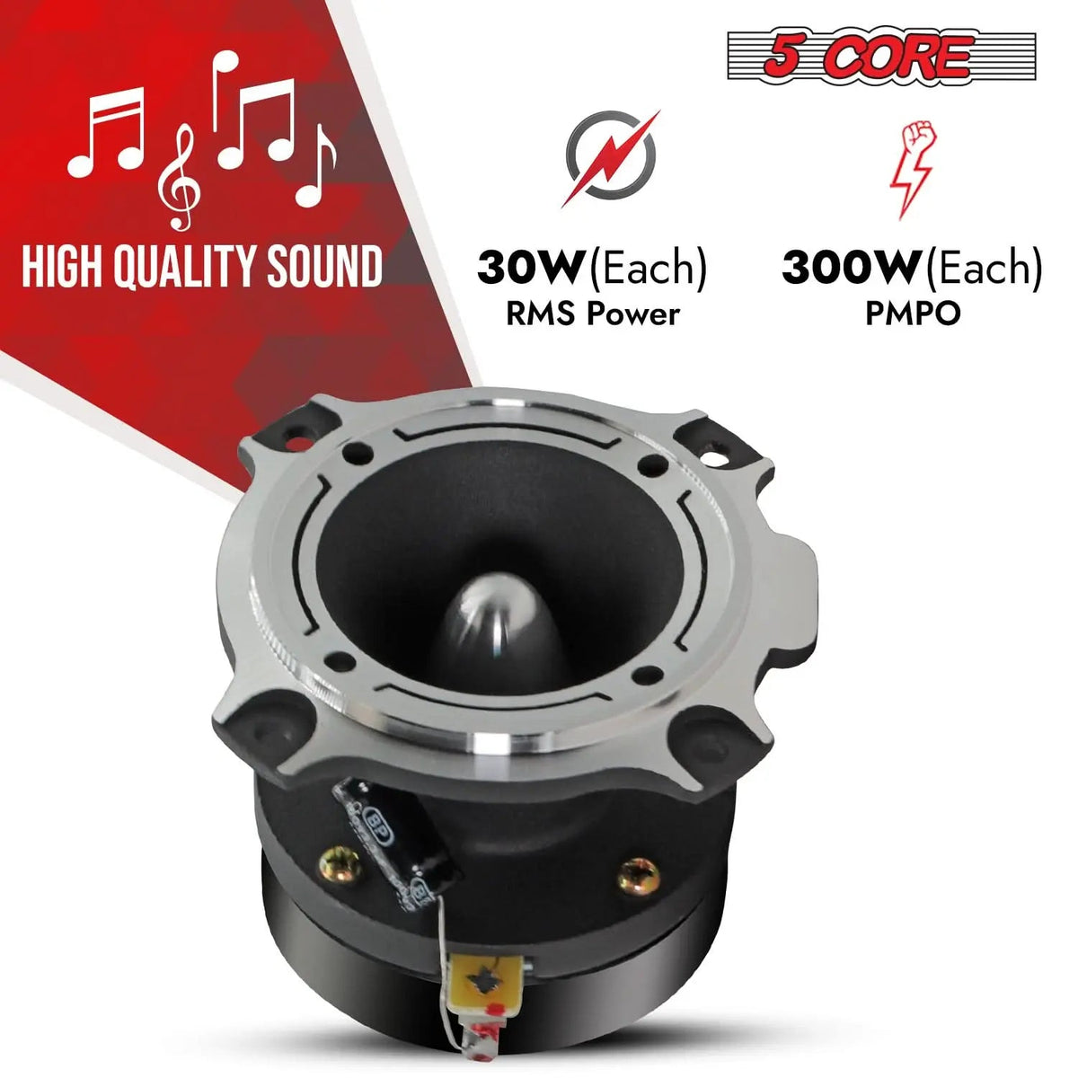 5Core Tweeters Speakers Car Audio Pair 600W Peak 3.5 Inch Super Bullet Tuiters Para Sonido Para Carro - HONORABLE VETERANS SOLUTIONS