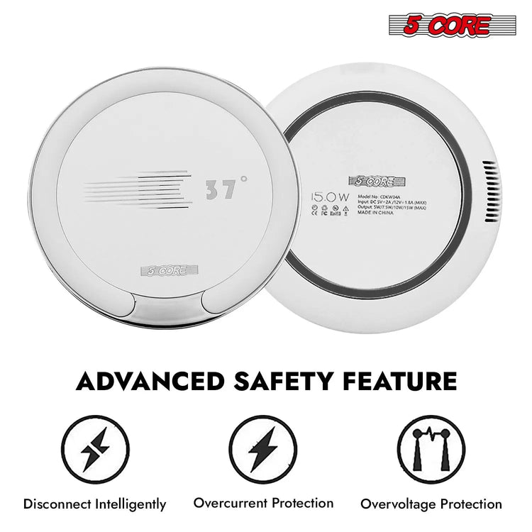 5Core Wireless Phone Charging Pad 15W Qi-Certified Fast Charger Mat Cargador - HONORABLE VETERANS SOLUTIONS