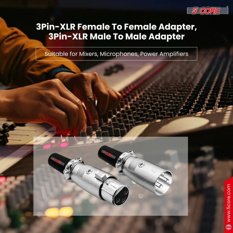 5Core XLR Connector Male Female to 1/4 Audio Jack 3 Pin Secure Mic Plug w Locking Ends - HONORABLE VETERANS SOLUTIONS