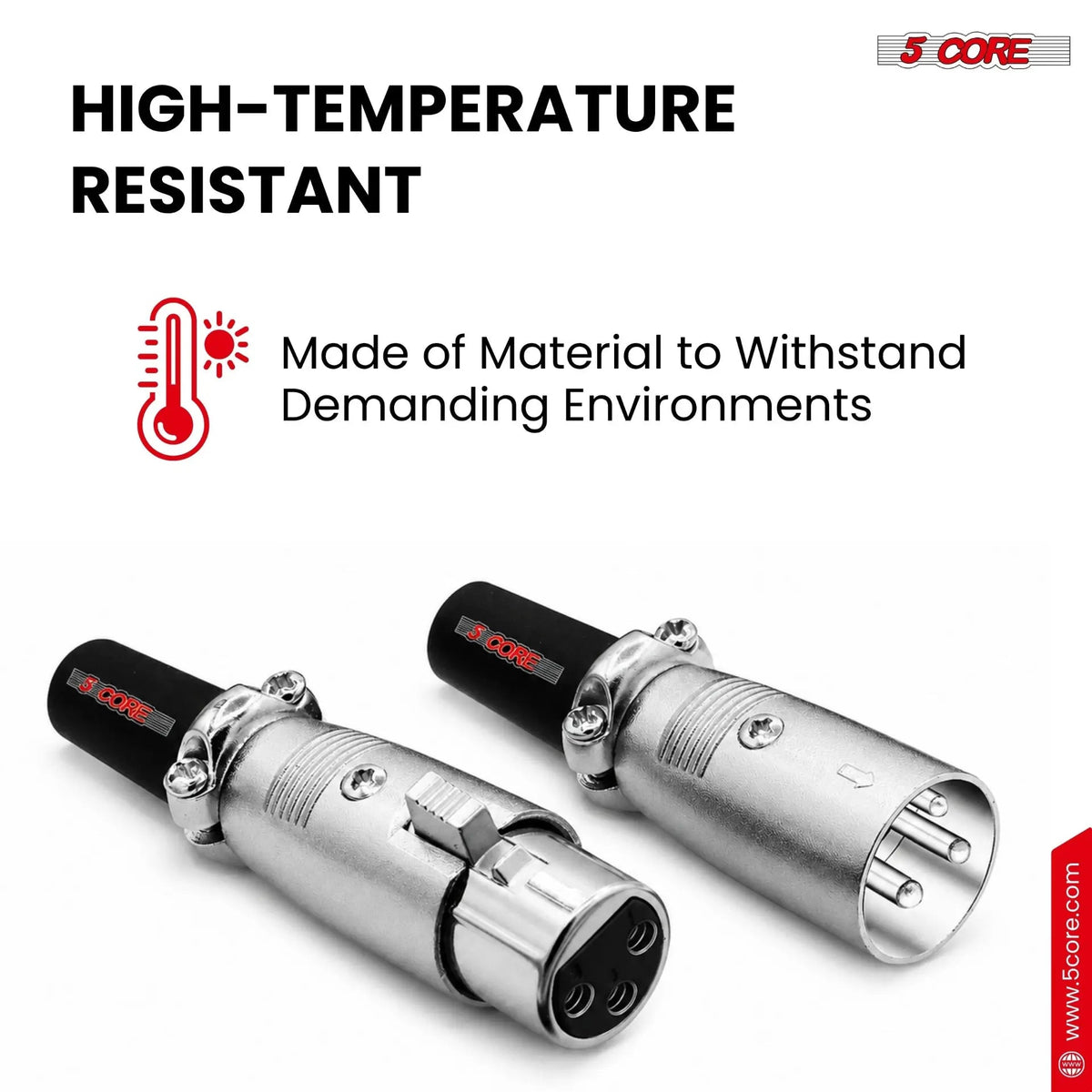 5Core XLR Connector Male Female to 1/4 Audio Jack 3 Pin Secure Mic Plug w Locking Ends - HONORABLE VETERANS SOLUTIONS
