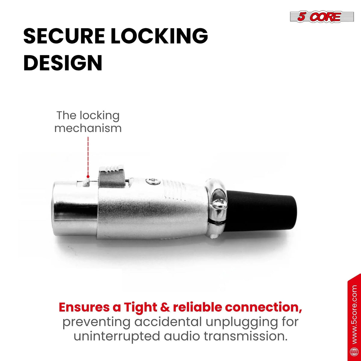 5Core XLR Connector Male Female to 1/4 Audio Jack 3 Pin Secure Mic Plug w Locking Ends - HONORABLE VETERANS SOLUTIONS