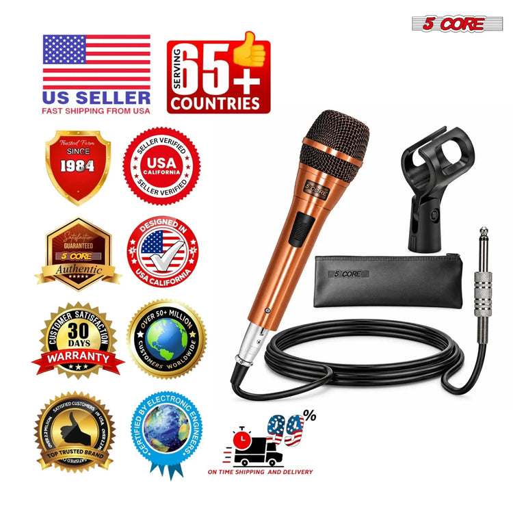 5Core XLR Microphone Dynamic Mic Karaoke Singing Studio Microfono Handheld Mics - HONORABLE VETERANS SOLUTIONS