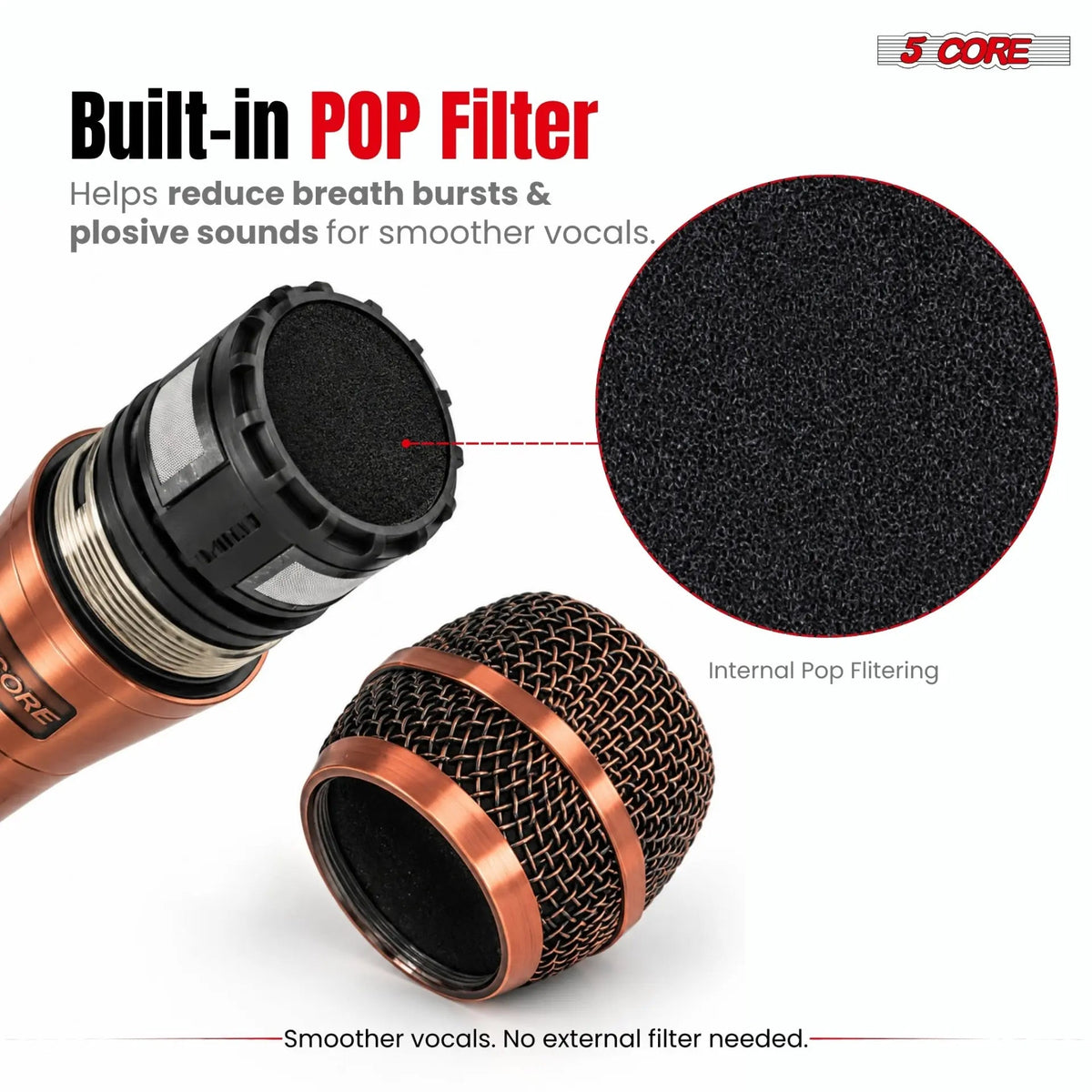 5Core XLR Microphone Dynamic Mic Karaoke Singing Studio Microfono Handheld Mics - HONORABLE VETERANS SOLUTIONS