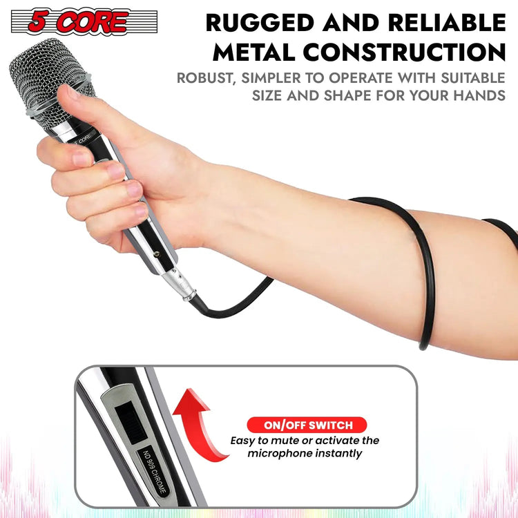 5Core XLR Microphone Dynamic Mic Karaoke Singing Studio Microfono Handheld Mics - HONORABLE VETERANS SOLUTIONS
