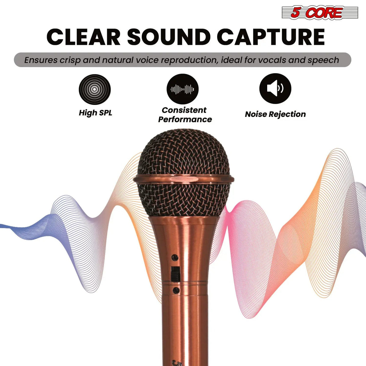 5Core XLR Microphone Dynamic Mic Karaoke Singing Studio Microfono Handheld Mics - HONORABLE VETERANS SOLUTIONS