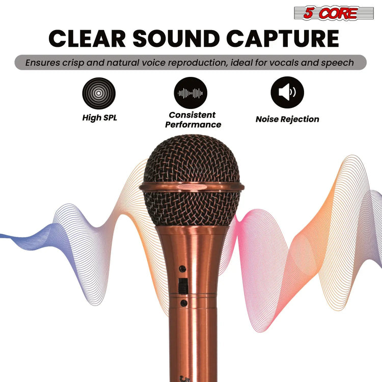 5Core XLR Microphone Dynamic Mic Karaoke Singing Studio Microfono Handheld Mics - HONORABLE VETERANS SOLUTIONS
