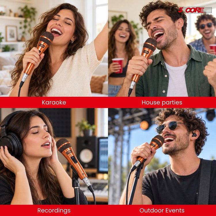 5Core XLR Microphone Dynamic Mic Karaoke Singing Studio Microfono Handheld Mics - HONORABLE VETERANS SOLUTIONS