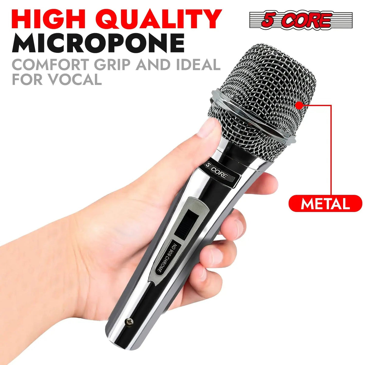 5Core XLR Microphone Dynamic Mic Karaoke Singing Studio Microfono Handheld Mics - HONORABLE VETERANS SOLUTIONS