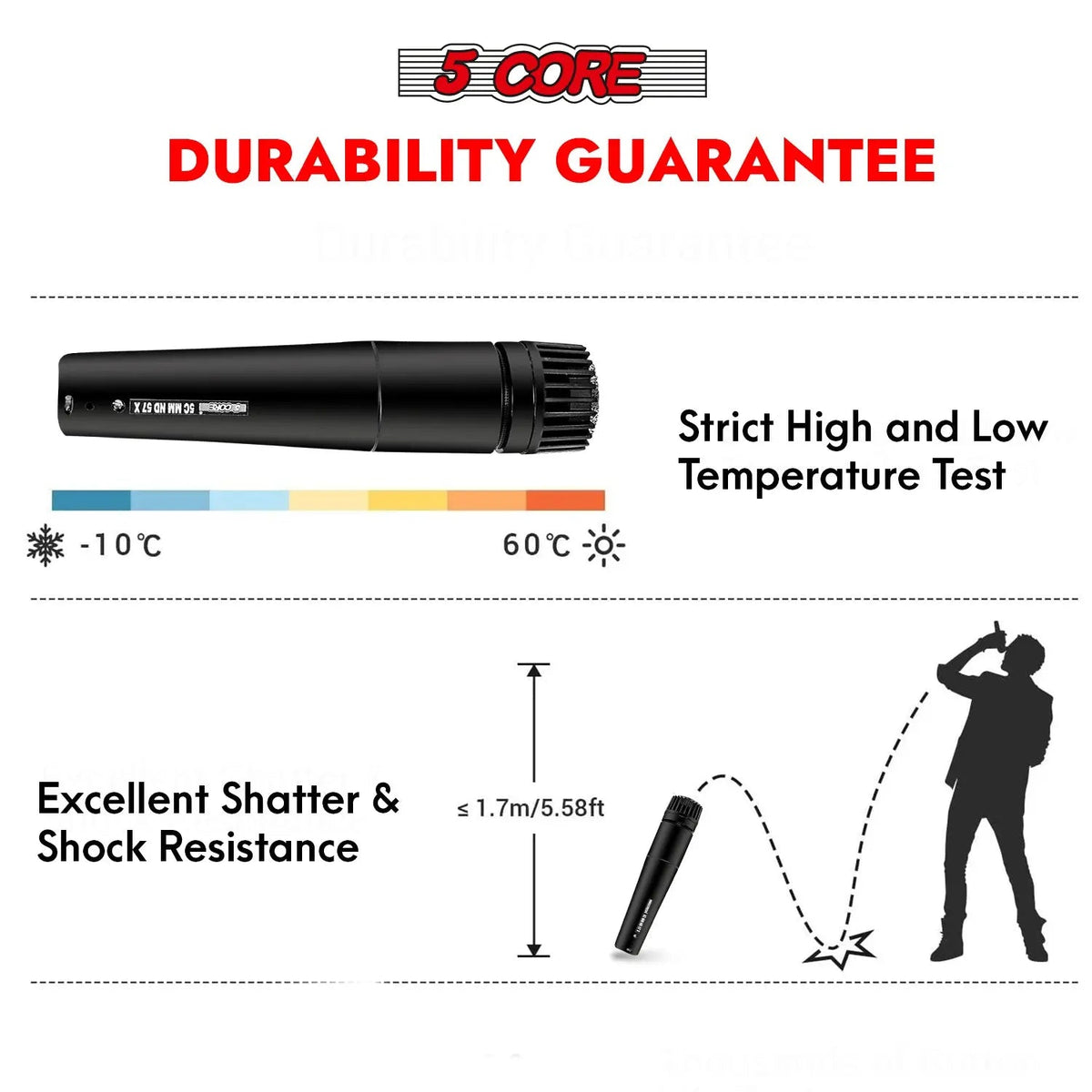5Core XLR Microphone Dynamic Mic Karaoke Singing Studio Microfono Handheld Mics - HONORABLE VETERANS SOLUTIONS