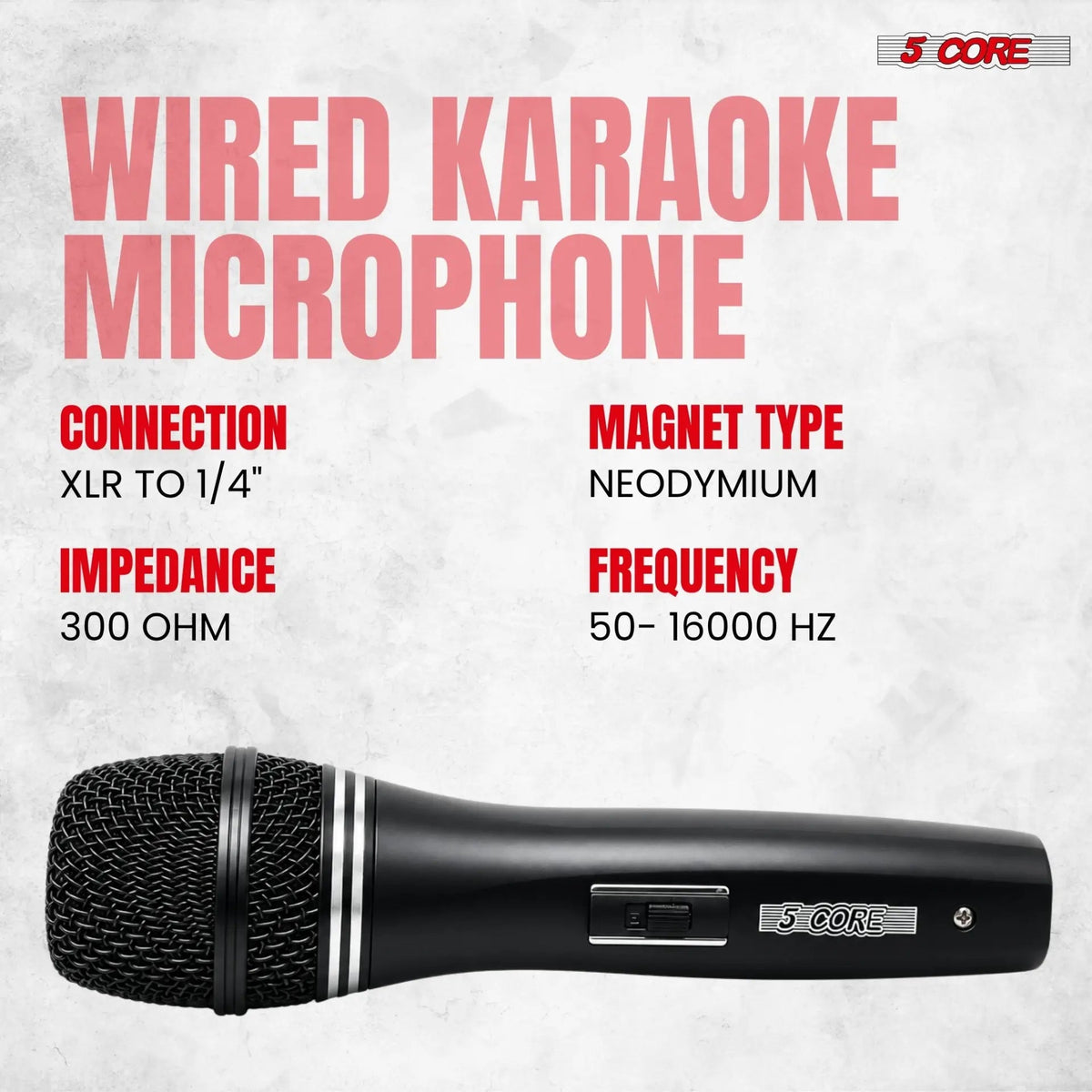 5Core XLR Microphone Dynamic Mic Karaoke Singing Studio Microfono Handheld Mics - HONORABLE VETERANS SOLUTIONS