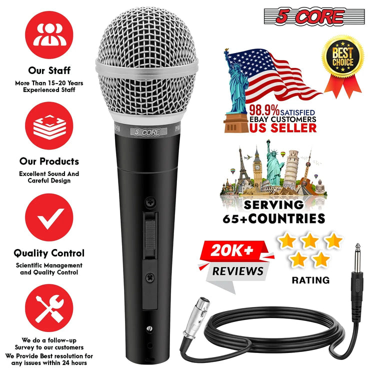 5Core XLR Microphone Dynamic Mic Karaoke Singing Studio Microfono Handheld Mics - HONORABLE VETERANS SOLUTIONS