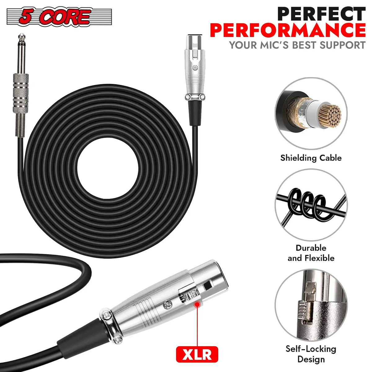 5Core XLR Microphone Dynamic Mic Karaoke Singing Studio Microfono Handheld Mics - HONORABLE VETERANS SOLUTIONS