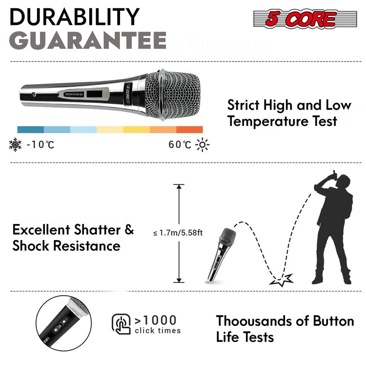 5Core XLR Microphone Dynamic Mic Karaoke Singing Studio Microfono Handheld Mics - HONORABLE VETERANS SOLUTIONS