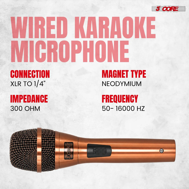 5Core XLR Microphone Dynamic Mic Karaoke Singing Studio Microfono Handheld Mics - HONORABLE VETERANS SOLUTIONS