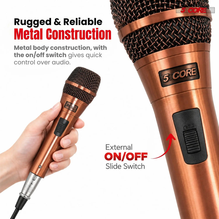 5Core XLR Microphone Dynamic Mic Karaoke Singing Studio Microfono Handheld Mics - HONORABLE VETERANS SOLUTIONS