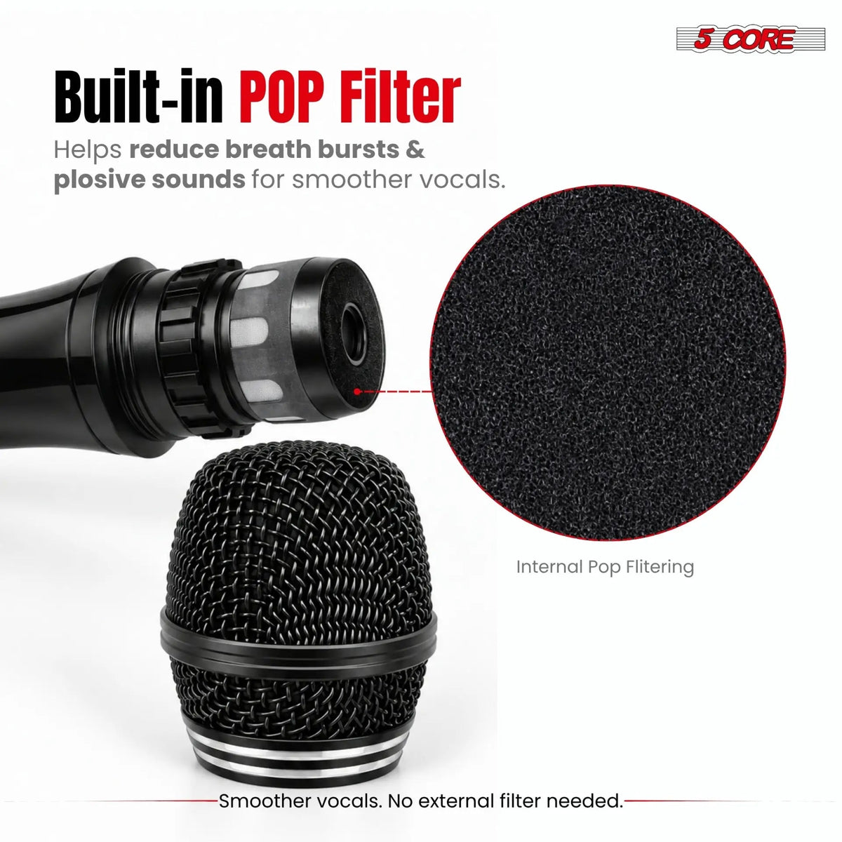 5Core XLR Microphone Dynamic Mic Karaoke Singing Studio Microfono Handheld Mics - HONORABLE VETERANS SOLUTIONS