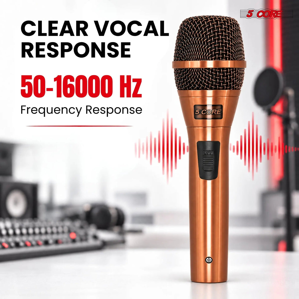 5Core XLR Microphone Dynamic Mic Karaoke Singing Studio Microfono Handheld Mics - HONORABLE VETERANS SOLUTIONS