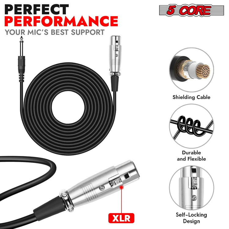 5Core XLR Microphone Dynamic Mic Karaoke Singing Studio Mics Handheld Microfono - HONORABLE VETERANS SOLUTIONS