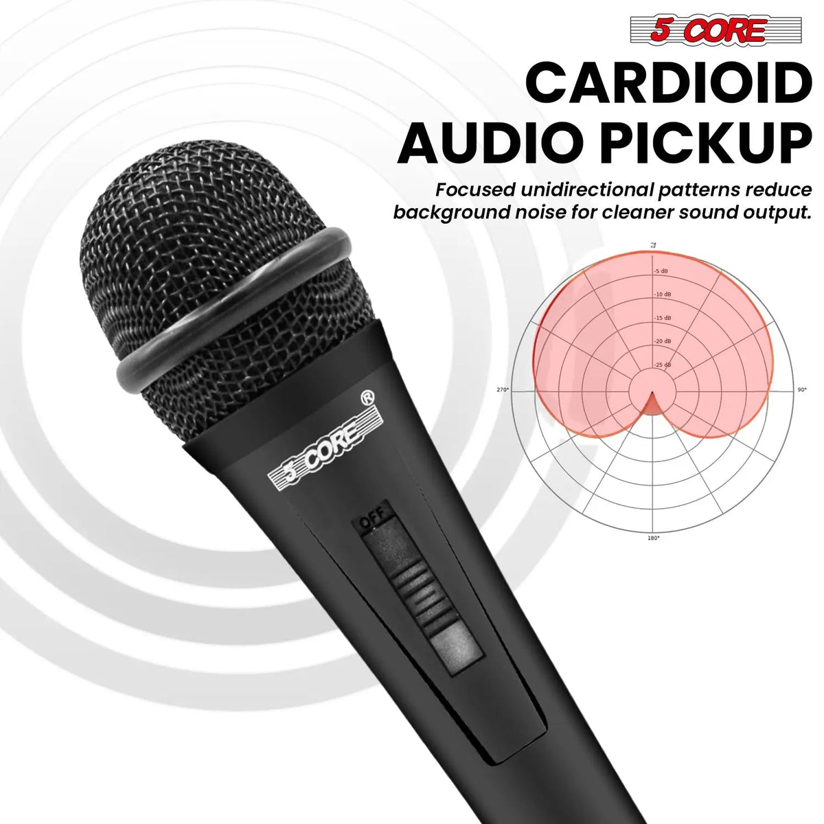 5Core XLR Microphone Dynamic Mic Karaoke Singing Studio Mics Handheld Microfono - HONORABLE VETERANS SOLUTIONS