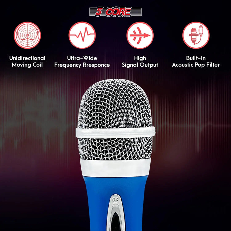 5Core XLR Microphone Dynamic Mic Karaoke Singing Studio Mics Handheld Microfono - HONORABLE VETERANS SOLUTIONS