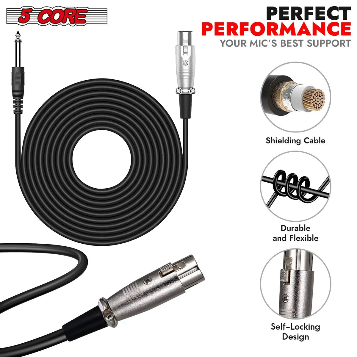 5Core XLR Microphone Dynamic Mic Karaoke Singing Studio Mics Handheld Microfono - HONORABLE VETERANS SOLUTIONS