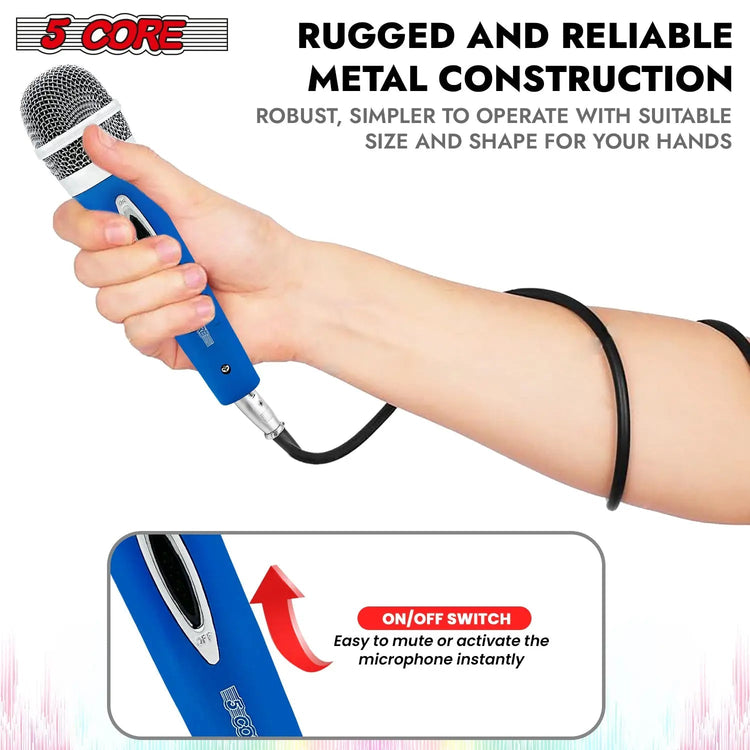 5Core XLR Microphone Dynamic Mic Karaoke Singing Studio Mics Handheld Microfono - HONORABLE VETERANS SOLUTIONS