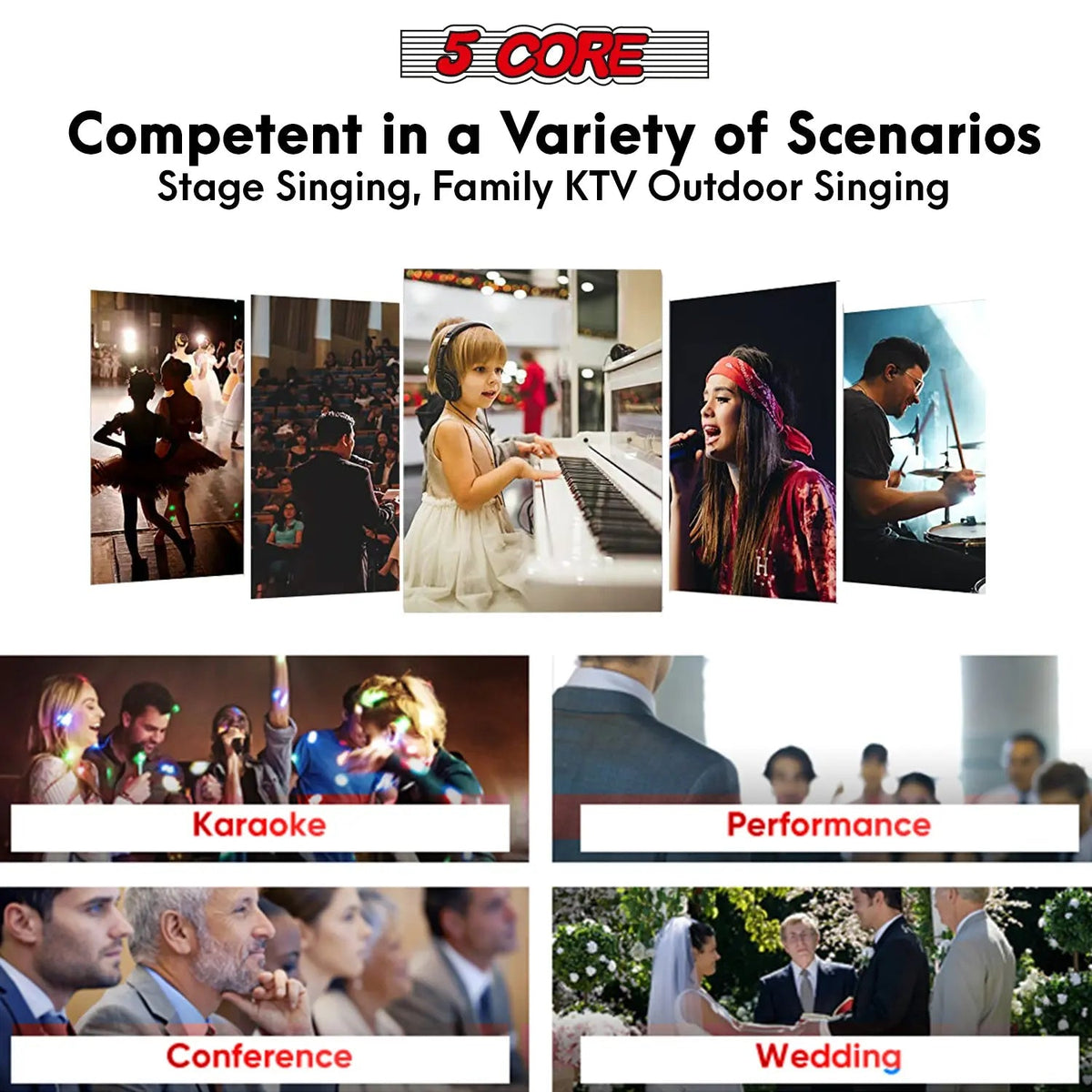 5Core XLR Microphone Dynamic Mic Karaoke Singing Studio Mics Handheld Microfono - HONORABLE VETERANS SOLUTIONS