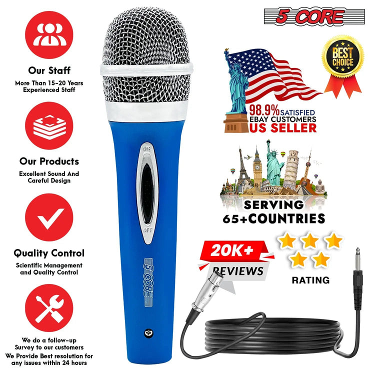 5Core XLR Microphone Dynamic Mic Karaoke Singing Studio Mics Handheld Microfono - HONORABLE VETERANS SOLUTIONS