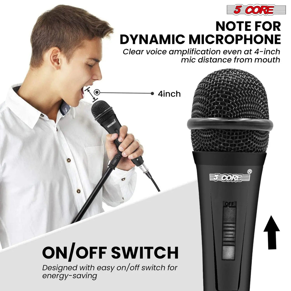 5Core XLR Microphone Dynamic Mic Karaoke Singing Studio Mics Handheld Microfono - HONORABLE VETERANS SOLUTIONS