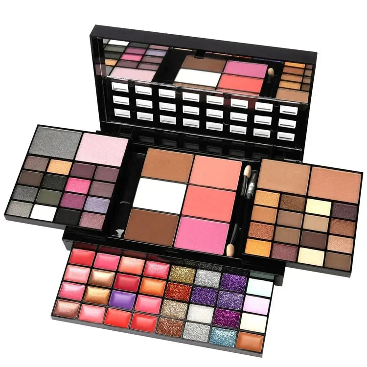 74 Colors Eyeshadow Lip Gloss Pearlescent Matte Concealer Flash Lipstick Women Cosmetics Professional Gift Box Christmas Makeup - HONORABLE VETERANS SOLUTIONS