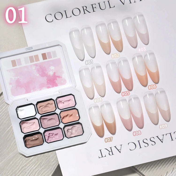 9-Color Solid Nail Polish, Pink, Macaron Painting Gel, High Saturation Popular Solid Nail Polish, Used for Nail Art - HONORABLE VETERANS SOLUTIONS