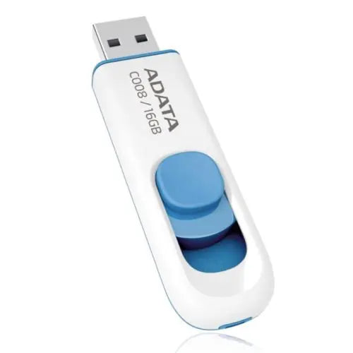 ADATA 16GB C008 USB 2.0 Memory Pen, Retractable, Capless, White - HONORABLE VETERANS SOLUTIONS