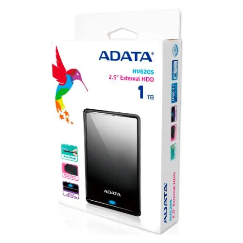 ADATA 1TB HV620S Slim External Hard Drive, 2.5", USB 3.2, 11.5mm Thick, Black - HONORABLE VETERANS SOLUTIONS