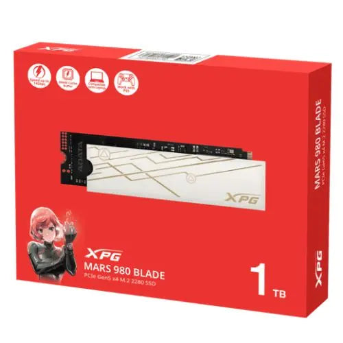 ADATA 1TB XPG MARS 980 BLADE Gen5 M.2 NVMe Laptop-Ready SSD, M.2 2280, PCIe 5.0, 3D NAND, R/W 14K/10K MB/s, PS5 Compatible - HONORABLE VETERANS SOLUTIONS